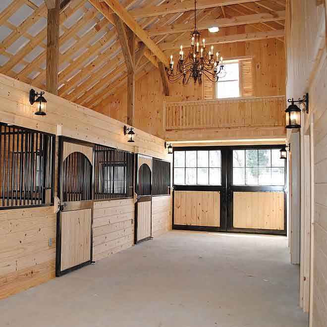 chandelier in a horse barn.